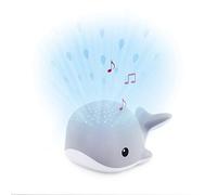 ZAZU Wally The Whale - Proyector de luz para bebé con melodías relajantes, latido del corazón, sonido del océano o música de descanso, volumen variable, sensor de llanto, apagado automático