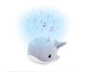 ZAZU Wally The Whale - Proyector de luz para bebé con melodías relajantes, latido del corazón, sonido del océano o música de descanso, volumen variable, sensor de llanto, apagado automático