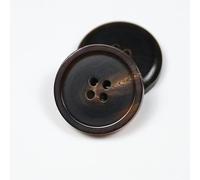 ZAZUZU 10PCS 15/18/20/23/25MM Café Retro Juego de Botones de Cuerno Real Grandes Botones de Cuerno de búfalo 100% Botones de Abrigo Redondos de 4 Agujeros para Manualidades
