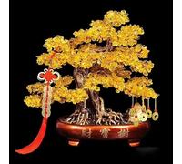 ZAZUZU Árbol de Cuarzo Amarillo Natural de 13 Pulgadas, Árbol de la Vida, Energía, Feng Shui, Luck, para Adornos de Plantas en macetas de la compañía en casa y Regalos de Apertura de