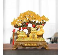 ZAZUZU Toad de Cuarzo Amarillo Natural de 17 Pulgadas trae Riqueza, árbol de la Vida, Fortuna, energía, Feng Shui, para la Oficina de recepción cajera de la Oficina.