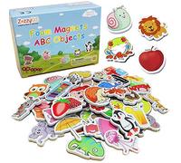ZazzyKid Objetos de Espuma magnética para niños: 52 imanes de Juguete ABC Alphabet para la educación temprana