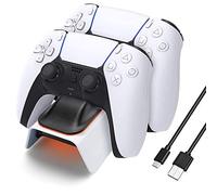 ZB ZealBoom Controller Charger, Twin Slot Fast Charger with Breathing Light for PS5 Controller - New Upgrade