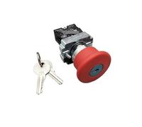 ZB2-BE102C 40mm NC N/C with Key Red Mushroom Emergency Stop Push Button Switch 600V 10A