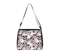 ZBDP - Bolso cruzado de hombro con diseño de calavera y flores, bolso de mano casual para mujer, bolso de mano para Halloween, h, 20x25cm