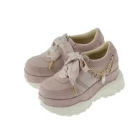 ZBDP Sweet Heart Shape Rhinestone Bowknot Platform Sneaker Spring and Autumn Sweet Pink Casual Shoes Mujer Zapatos, rosa 1, 37.5 EU