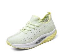 ZBDP - Tenis deportivos de plataforma para mujer, con cuña tonificante, para adelgazar, fitness, gimnasio, caminar, verde fluorescente, 37 EU