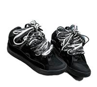 ZBDP - Zapatos deportivos para hombre y mujer, diseño de color, lengua gruesa, casual, colorido, cordones a juego, material de cuero, 1, 38 EU