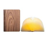 ZBDZSW - Luz nocturna LED creativa plegable 3D, color RGB, recarga USB, luz de libro de madera, decoración de dormitorio, escritorio, lámpara de mesa para niños
