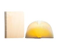 ZBDZSW - Luz nocturna LED creativa plegable 3D, color RGB, recarga USB, luz de libro de madera, decoración de dormitorio, escritorio, lámpara de mesa para niños