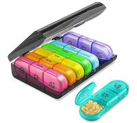 ZBDZSW - Organizador semanal de píldoras 3 veces al día, caja de viaje portátil para 7 días, para vitaminas, suplementos de medicamentos, aceites de pescado