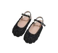 ZBDZSW - Sandalias para niñas, diseño de flores de princesa, zapatos de vestir simples de verano para niños, zapatos planos Mary Janes, para fiestas y bodas, Black, 28.5 EU