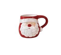 ZBDZSW - Taza de cerámica de Navidad nórdica, taza de café, diseño de Papá Noel, diseño de alce en relieve, desayuno, leche, avena, taza de copa, decoración de regalo
