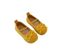 ZBDZSW - Zapatos de primavera y verano para niñas, de terciopelo de color dopamina, zapatos Mary Jane, suela suave, banda elástica, zapatos planos de ballet para niños, casuales, Amarillo 02, 28.5 EU