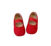 ZBDZSW - Zapatos de primavera y verano para niñas, de terciopelo de color dopamina, zapatos Mary Jane, suela suave, banda elástica, zapatos planos de ballet para niños, casuales, Red, 27 EU