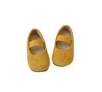ZBDZSW - Zapatos de primavera y verano para niñas, de terciopelo de color dopamina, zapatos Mary Jane, suela suave, banda elástica, zapatos planos de ballet para niños, casuales, Amarillo, 31 EU
