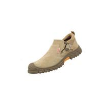 ZBDZSW - Zapatos de seguridad para hombre, botines de cuero, color caqui, zapatos de trabajo de verano, soldadura, fiesta, luz para hombre, Brown, 44 EU