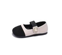 ZBDZSW - Zapatos tipo mocasín para niñas, color suave a juego, suaves, a la moda, hermosos Mary Jane para niños, elegantes zapatos de princesa con perlas, White, 18 EU