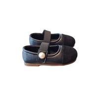 ZBDZSW - Zapatos tipo mocasín para niñas, color suave a juego, suaves, a la moda, hermosos Mary Jane para niños, elegantes zapatos de princesa con perlas, Black, 31 EU