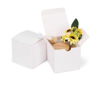 ZBEIVAN Caja de regalo de 3 x 3 x 3 pulgadas para regalos, paquete de 100 cajas de regalo pequeñas para propuesta de dama de honor con tapa para bodas, fiestas, envoltura de regalos, color blanco