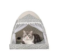 ZBFGEPLV Tienda de campaña for Gatos, casa for Mascotas, Jaula Cerrada y acogedora for Cachorros con Suelo, 1 Unidad(Grey,XL-58 x58 x59cm)
