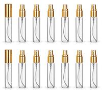 ZbFwmx Juego de 20 botellas de perfume de viaje de 10 ml con atomizador portátil (tapas doradas)