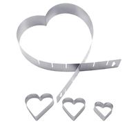 ZBHDEYG 1 anillo para tartas en forma de corazón, 3 piezas en forma de corazón, anillo para tartas en forma de corazón, forma ajustable