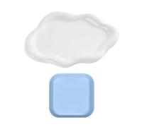 ZBHDEYG 1 bandeja para joyas de nubes, 1 bandeja cuadrada, bandeja para joyas, bandeja de almacenamiento de joyas, bandeja de presentación de joyas, plato de porcelana de nubes, bandeja multiusos para