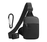 ZBHDEYG 1 bolsillo de pecho para hombre, 1 mosquetón, bolso cruzado de hombro, bolsa de teléfono móvil para deportes al aire libre, bolso bandolera impermeable a la moda, bolso cruzado en el pecho,