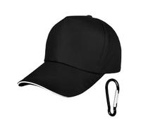 ZBHDEYG 1 gorra de béisbol negra para hombre, visera de verano, transpirable, de secado rápido, gorra de béisbol ajustable para correr, senderismo, camping, Negro , Talla única