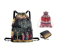 ZBHDEYG 1 mochila de viaje, 1 bolsa de almacenamiento, mochila con estampado y cordón, mochila de viaje plegable, mochila deportiva, mochila portátil para mujer
