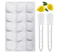 ZBHDEYG 1 molde de limón, 2 goteros, forma de limón, forma de limón, fruta, silicona, molde de pan, molde para hornear tartas