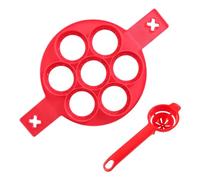 ZBHDEYG 1 molde para tortilla, 1 separador Eiwit de 7 agujeros, molde de tortilla de silicona con 7 agujeros, molde redondo Pannenkoek, Pannenkoek Machine Bakken Tools