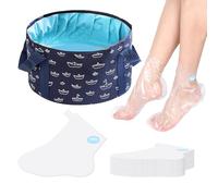 ZBHDEYG 1 Pediluvio Azul Marino, 1 Paquete De Mascarilla para Pies, Pediluvio, SPA para Pies, Pediluvio Plegable, Cubo para Pies