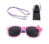 ZBHDEYG 1 pieza de gafas de sol para niños, 1 pieza de bolsa para gafas, 1 pieza de cuerda para gafas, gafas de sol para niñas, gafas de sol para niños de playa, gafas de sol con decoración de lazo