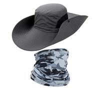 ZBHDEYG 1 pieza sombrero de senderismo, 1 pieza bufanda de protección solar, traje de protección solar de verano al aire libre, sombrero de pescador con protección solar, sombrero de pesca, sombrero