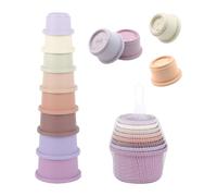 ZBHDEYG 1 taza apilable redonda de colores, vasos apilables, juguetes para bebés, juguetes educativos, juguetes de baño para niños, decoración de habitación infantil, juguete de educación temprana,