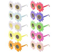 ZBHDEYG 10 gafas de sol de girasol, gafas de sol, gafas de sol divertidas, gafas de fiesta de flores, accesorios para sesiones de fotos, decoración de fiesta, Blanco, talla única