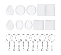 ZBHDEYG 10 moldes de silicona, 10 llaveros, formas geométricas, colgantes de cristal, moldes para joyas, para hacer tú mismo