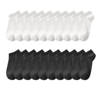 ZBHDEYG 10 Pares De Calcetines Deportivos Cortos De Algodón Unisex (Negro, Blanco)