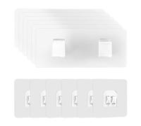 ZBHDEYG 12 piezas de pegatinas de hebilla sin perforación, ganchos de repuesto para baño, ganchos de pared autoadhesivos, parches para estantes, accesorios de baño y cocina