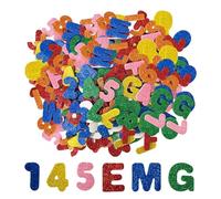 ZBHDEYG 170 Pegatinas Alfanuméricas con Purpurina, Letras Mayúsculas Decorativas para Tarjetas y Manualidades, para Niños (Paquete Mixto)