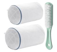 ZBHDEYG 2 Bolsas de Lavado de Zapatos y 1 Cepillo, Bolsa para Lavadora de Sujetador, Bolsa de Entrenamiento, Lavado en Seco