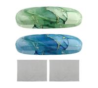 ZBHDEYG 2 Estuches Duros Para Gafas, 2 Paños Para Gafas, Estuches Finos Para Gafas, Estuches Para Gafas Para Hombres, Estuches Para Gafas Para Niñas, Estuches Portátiles Para Gafas