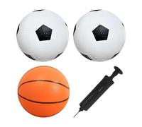 ZBHDEYG 2 minibalón de fútbol y 1 mini pelota de baloncesto con 1 tubo inflable, pelota de fútbol para bebé, pelota de fútbol infantil, pelota interactiva para padres e hijos (16 cm)