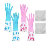 ZBHDEYG 2 Pares De Guantes De Limpieza, 2 Trapos, Guantes Para Quitar El Polvo, Guantes Largos De Limpieza De Cocina, Guantes De Limpieza Impermeables, Guantes De Limpieza Para El Hogar