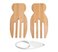 ZBHDEYG 2 pinzas para ensalada, 1 cuchara, cuchara de ensalada de madera, cubiertos para ensalada, tenedor de ensalada para servir, cubiertos para ensalada, juego de servicio de ensalada, utensilios
