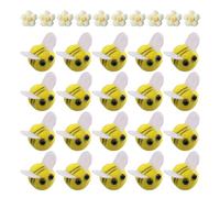 ZBHDEYG 20 Abejas De Fieltro, 10 Flores Pequeñas, Juguetes Para Abejas, Mini Bolas De Abejas De Fieltro, Accesorios Decorativos Para Manualidades