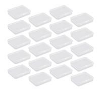 ZBHDEYG 20 cajas vacías de plástico, recipientes de almacenamiento con tapa, cajas de plástico rectangulares transparentes, minicajas de almacenamiento para piezas pequeñas
