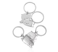 ZBHDEYG 4 llaveros de metal, llaveros de oso, llaveros para perros, adorables colgantes de oso, llaveros de rompecabezas, llaveros de pareja y amistad, plata, Talla única